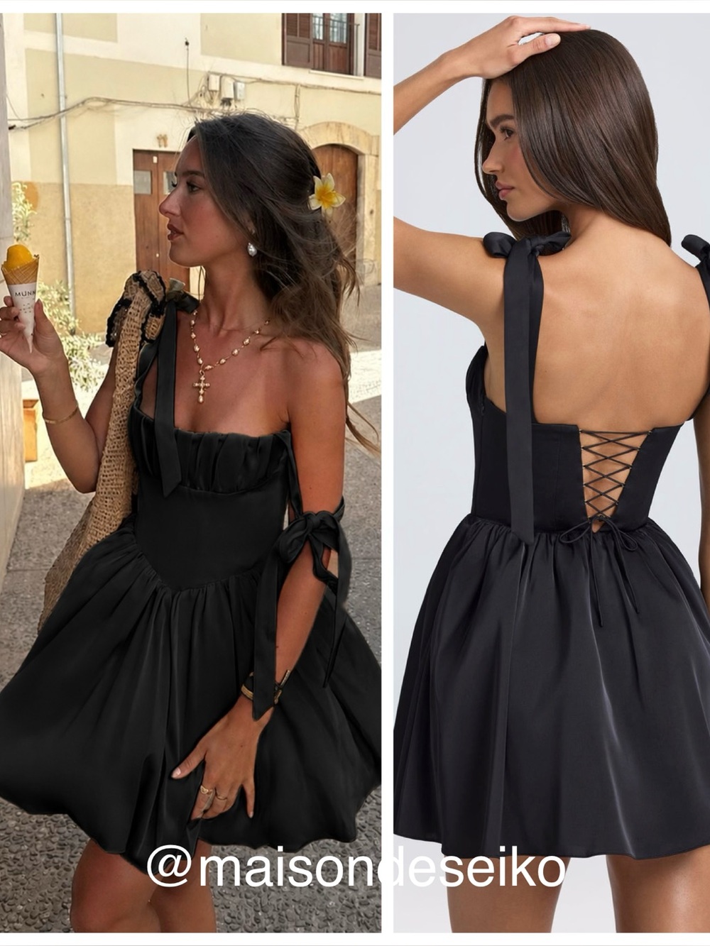 NWT Oh Polly Mini Dress Black Satin Bellamy Corset Sleeveless size 0